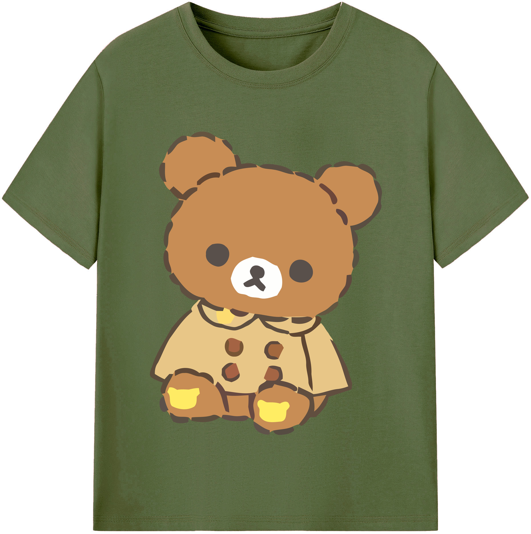 （画像用） リラックマ リラックマ キイロイトリ Rilakkuma Korilakkuma Kiiroitori 綿100％半袖Tシャツ（フロントプリント）